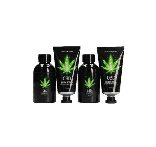 CBD - Bath and Shower - Luxe Travel set - Green Tea Hemp Oil